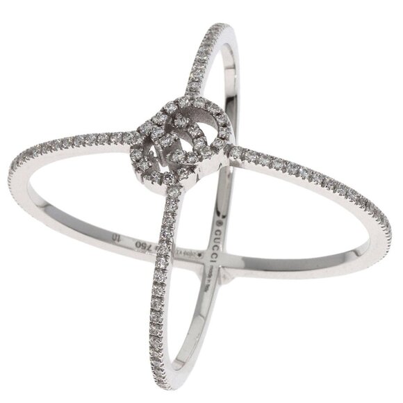 GUCCI 18k White Gold Diamond Ring - Picture 2 of 8